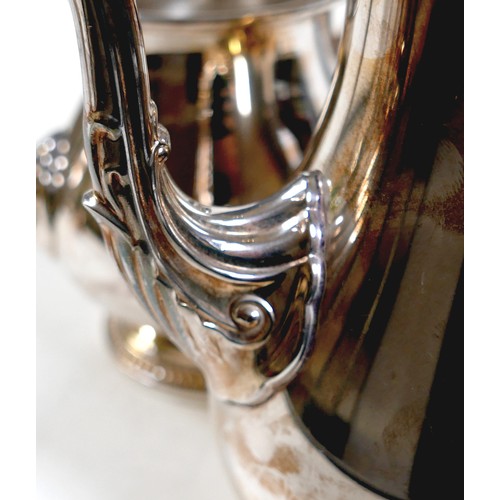 172 - An Elizabeth II silver four piece tea and coffee service, of baluster form with gadrooned rim and ac... 