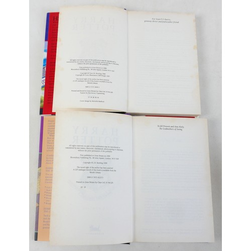 222 - A group of six hardback Harry Potter books by J.K. Rowling, (books 2-7) comprising Prisoner of Azkab... 