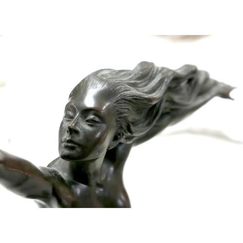 189 - After A. Gennarelli (Italian, 1881-1943): a bronzed metal sculpture of a nude lady holding a dove al... 