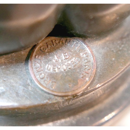 189 - After A. Gennarelli (Italian, 1881-1943): a bronzed metal sculpture of a nude lady holding a dove al... 