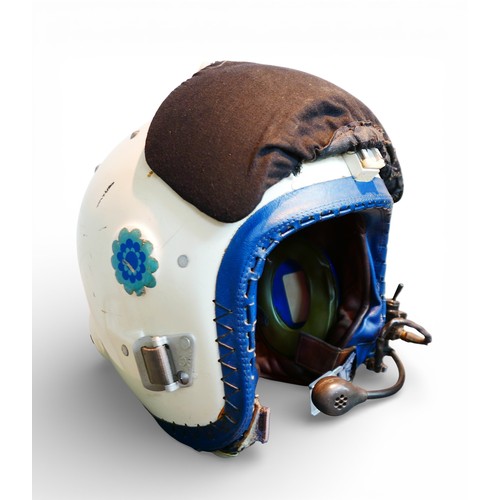 187 - A collection of aviation items including a flying helmet with fitted hard case, a vintage leather fl... 