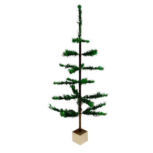 188 - A rare artificial table Christmas tree, circa 1920's, with dyed green goose feather 'leaves / needle... 