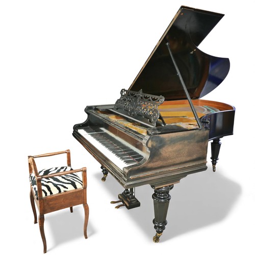 420 - A Victorian C. Bechstein baby grand piano, circa 1887, overstrung wooden frame, with ivory keys, in ... 