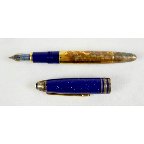 221 - A Montblanc Meisterstuck Montblanc No 146 Solitaire Ramses II Lapis Lazuli Le Grand fountain pen, ci... 