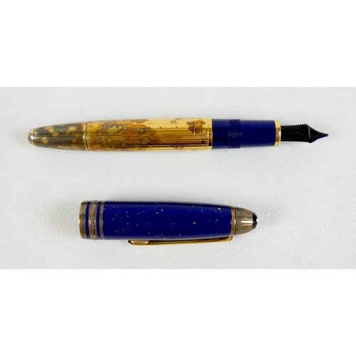 221 - A Montblanc Meisterstuck Montblanc No 146 Solitaire Ramses II Lapis Lazuli Le Grand fountain pen, ci... 