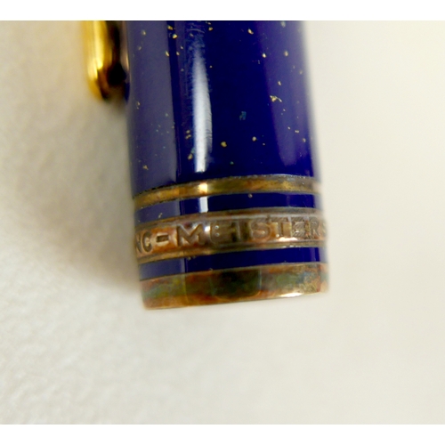 221 - A Montblanc Meisterstuck Montblanc No 146 Solitaire Ramses II Lapis Lazuli Le Grand fountain pen, ci... 