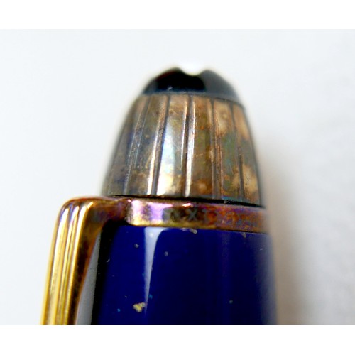 221 - A Montblanc Meisterstuck Montblanc No 146 Solitaire Ramses II Lapis Lazuli Le Grand fountain pen, ci... 