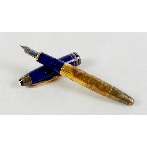 221 - A Montblanc Meisterstuck Montblanc No 146 Solitaire Ramses II Lapis Lazuli Le Grand fountain pen, ci... 