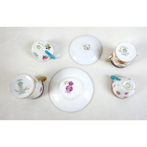 53 - A collection of miniature ceramics, including nine Staffordshire & Continental figures, modelled as ... 