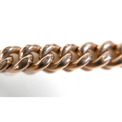 181 - A Victorian 9ct yellow gold graduating Albert fob watch chain, each link marked '375, 9', graduating... 