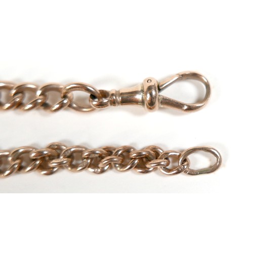 181 - A Victorian 9ct yellow gold graduating Albert fob watch chain, each link marked '375, 9', graduating... 