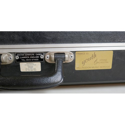 296 - An early 20th century viola, possibly Jerome Thibouville Lamy workshop, unlabelled, one piece back, ... 