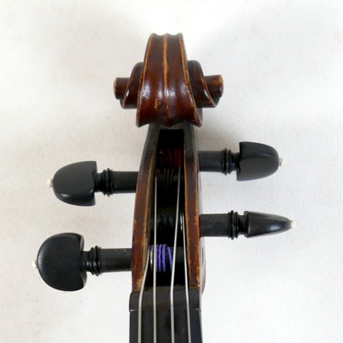 296 - An early 20th century viola, possibly Jerome Thibouville Lamy workshop, unlabelled, one piece back, ... 
