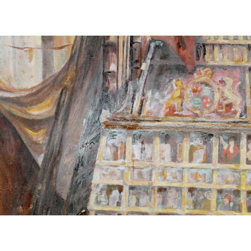 359 - Manner of Kenneth Denton Shoesmith (British, 1890-1939): a view of the stern of an English man-o-war... 