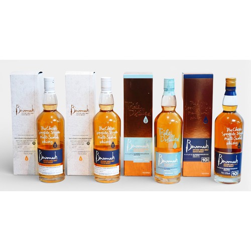 58 - Four bottles of Benromach Speyside single malt Scotch whisky, comprising a triple distilled whisky, ... 