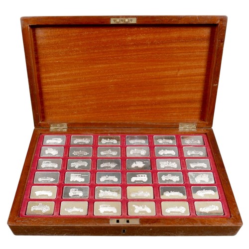 228 - A collection of thirty-six silver ingots, commemorating the collection at 'The National Motor Museum... 