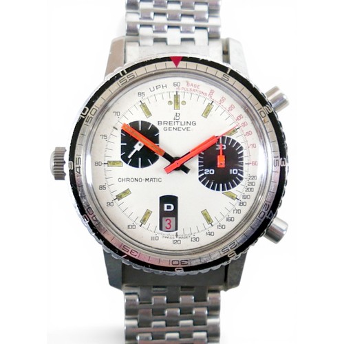 186 - A Breitling Genéve Chrono-Matic automatic chronograph stainless steel gentleman's wristwatch, ref. 2... 
