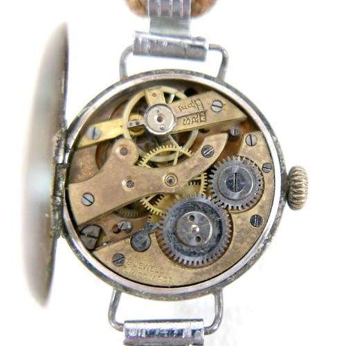 180 - A collection of pocket watches and watches comprising three base metal pocket watches, a silver pock... 