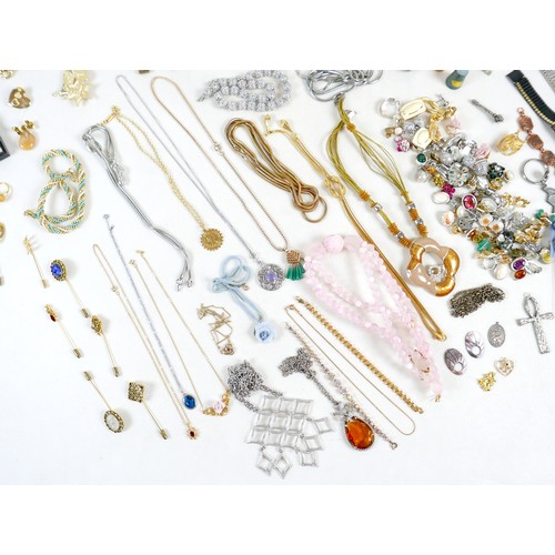 23 - A collection of costume jewellery, including some silver, approximately 0.5toz. (2 bags)