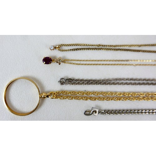 29 - A collection of costume jewellery and some silver, including a silver ingot pendant necklace, 1.2toz... 