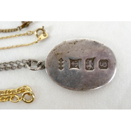 29 - A collection of costume jewellery and some silver, including a silver ingot pendant necklace, 1.2toz... 