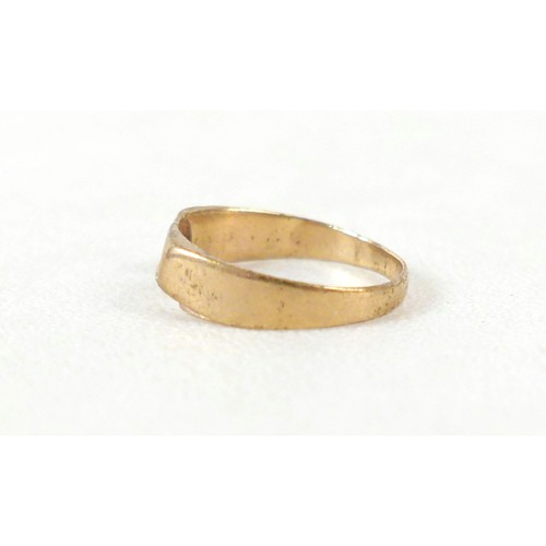 31 - A 9ct gold ring with initials 'GP', inlaid with a single diamond, approximately 1mm diameter, size X... 
