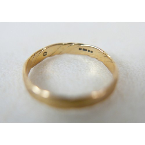 34 - Six rings and two brooches, comprising: 18ct and two diamond ring (lacking third stone) 2.0g size O,... 