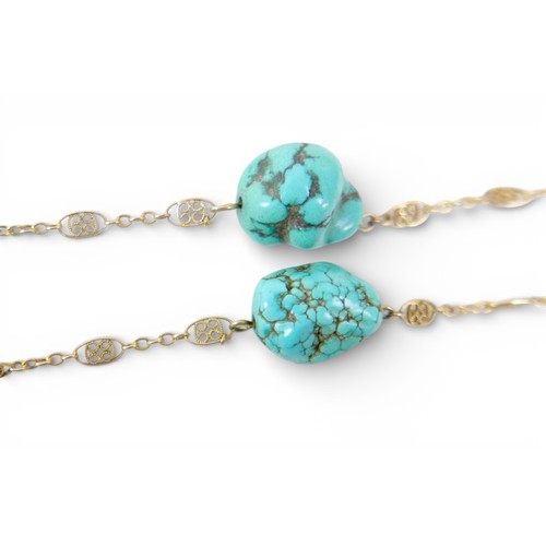 43 - A six strand necklace of natural freshwater pearls on 18k gold clasp, 42cm, maker CH, 76.5g, a 14 go... 