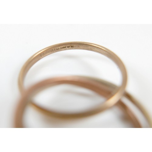 47 - Two 9ct gold rings consisting a tricolour 