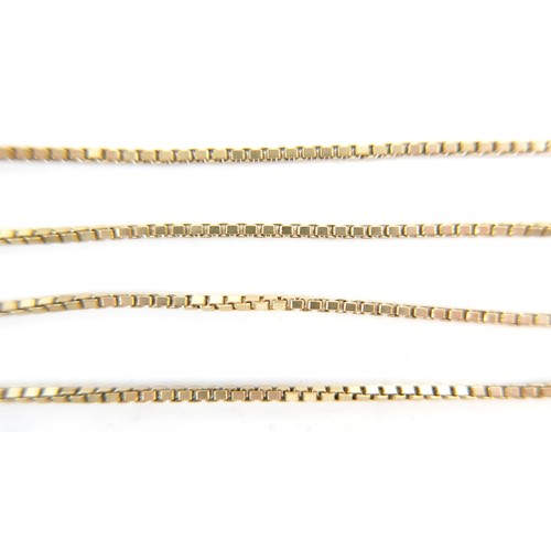 53 - A 9ct gold box chain necklace, 46cm, 5.2g.