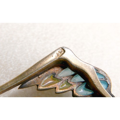 56 - An Art Nouveau Continental silver gilt plique-a-jour 