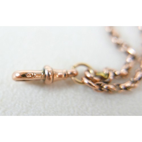 18 - A 9ct yellow gold belcher chain with watch chain clasp 146cm long 2.5mm, 22.6g.