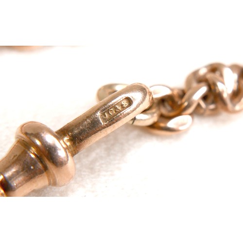 14 - A 9ct gold fob chain, 22.5cm long, 23.1g.