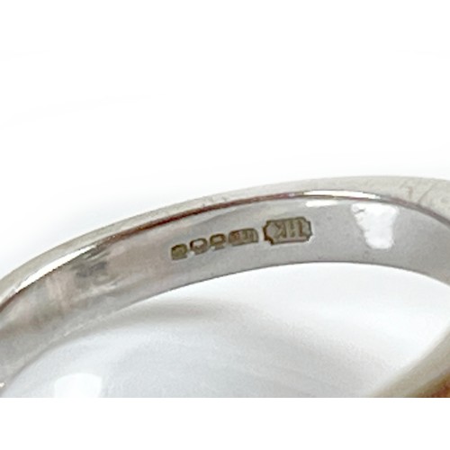 1 - An 18ct white gold and diamond crossover ring, 'Toi et Moi', made by Heidi Kjeldsen of Oakham using ... 