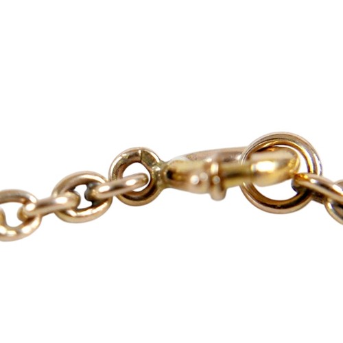 3 - A heavy Portuguese yellow metal kerb link bracelet 7mm links, 41.0g, surface tests to  approximately... 