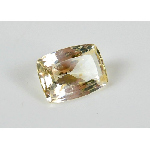 5 - A loose yellow sapphire 6.04ct, rectangular cushion cut, 12.81 by 9.38 by 5.20mm, 6.04ct, valued in ... 