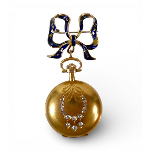 100 - An early 20th century Zenith 14k yellow gold cased lady's full hunter pocket watch, the front of the... 