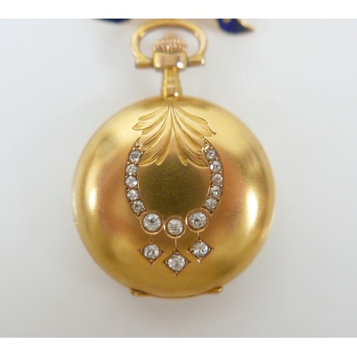100 - An early 20th century Zenith 14k yellow gold cased lady's full hunter pocket watch, the front of the... 