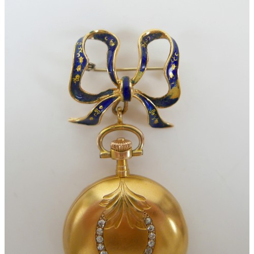 100 - An early 20th century Zenith 14k yellow gold cased lady's full hunter pocket watch, the front of the... 