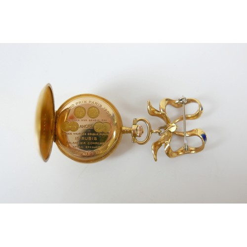 100 - An early 20th century Zenith 14k yellow gold cased lady's full hunter pocket watch, the front of the... 