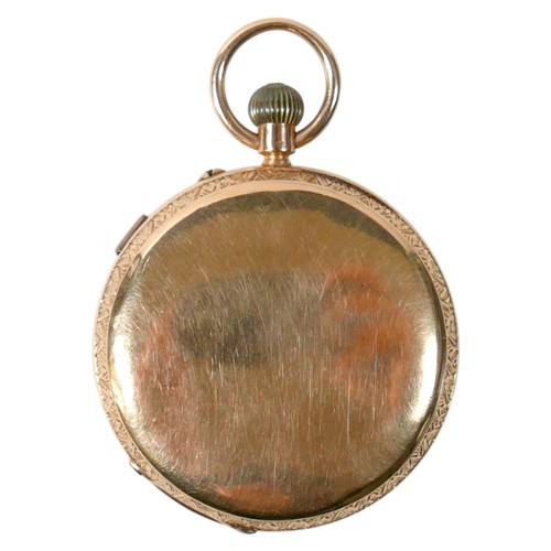 101 - An 18ct yellow gold open face centre recording chronograph pocket watch keyless wind movement by Llo... 