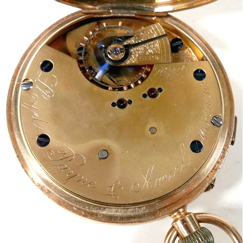 101 - An 18ct yellow gold open face centre recording chronograph pocket watch keyless wind movement by Llo... 