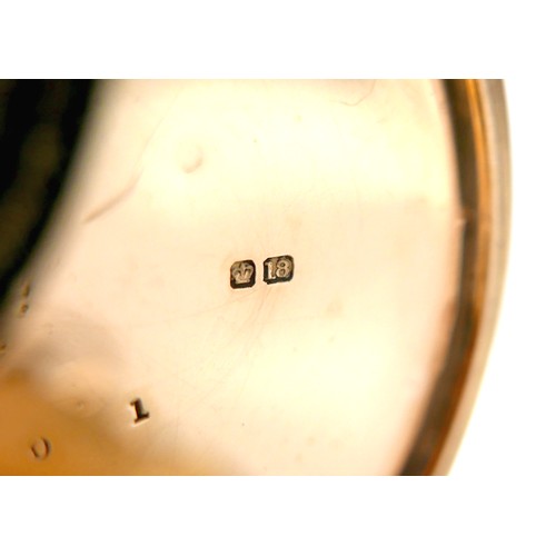 101 - An 18ct yellow gold open face centre recording chronograph pocket watch keyless wind movement by Llo... 