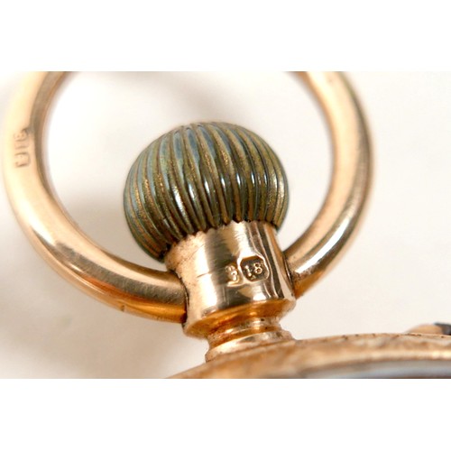 101 - An 18ct yellow gold open face centre recording chronograph pocket watch keyless wind movement by Llo... 