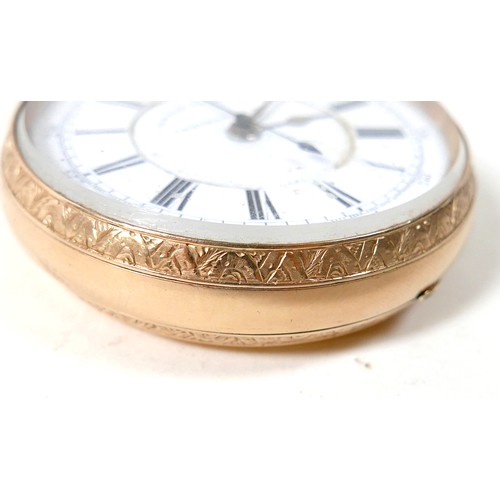 101 - An 18ct yellow gold open face centre recording chronograph pocket watch keyless wind movement by Llo... 