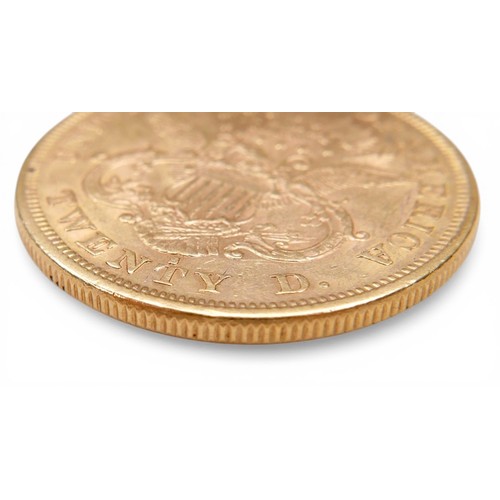 137 - An American US Mint gold $20 coin, Liberty Head Double Eagle, Twenty Dollars, 1876, 0.900 grade gold... 