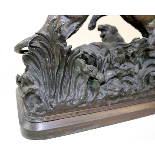 269 - Sir Joseph Edgar Boehm (Viennese, 1834-1890): A bronze group of three tigers, depicting two male tig... 