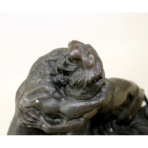 269 - Sir Joseph Edgar Boehm (Viennese, 1834-1890): A bronze group of three tigers, depicting two male tig... 