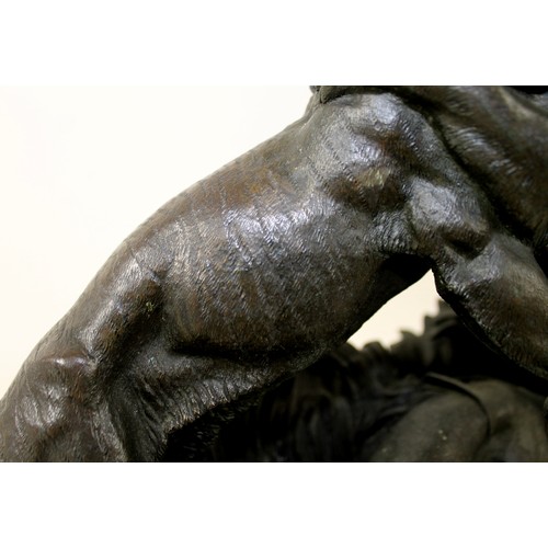 269 - Sir Joseph Edgar Boehm (Viennese, 1834-1890): A bronze group of three tigers, depicting two male tig... 