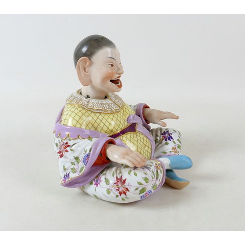 383 - A 19th century Meissen porcelain (Germany) male pagoda nodder figure, 18 by 9 by 19cm high.
In the e... 